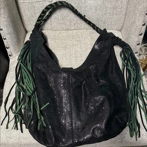 Free People Black Floral Embroidered Hobo Bag - Picture 2 of 3